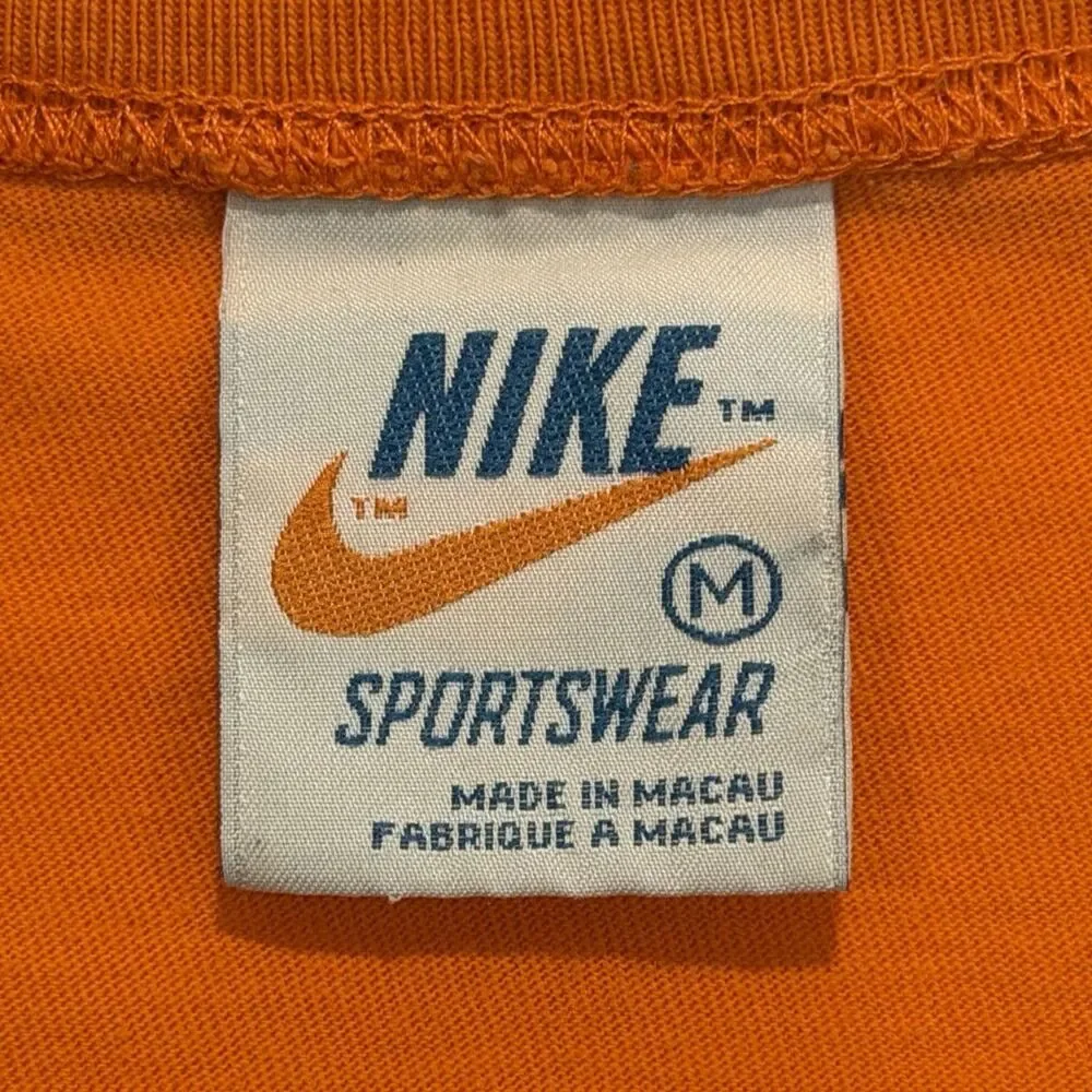 Vintage 80s Nike Pinwheel Graphic T Shirt Orange Limited Issue Youth M USA Rare